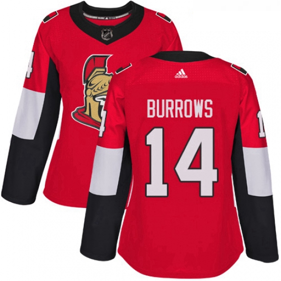 Womens Adidas Ottawa Senators 14 Alexandre Burrows Premier Red Home NHL Jersey