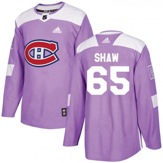 Youth Adidas Montreal Canadiens 65 Andrew Shaw Authentic Purple Fights Cancer Practice NHL Jersey