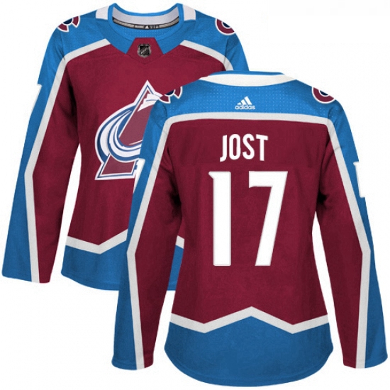 Womens Adidas Colorado Avalanche 17 Tyson Jost Authentic Burgund