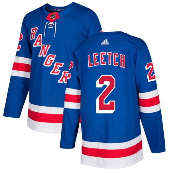 Youth Adidas New York Rangers 2 Brian Leetch Authentic Royal Blue Home NHL Jersey