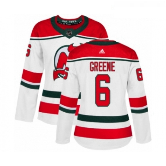 Womens Adidas New Jersey Devils 6 Andy Greene Authentic White Alternate NHL Jersey