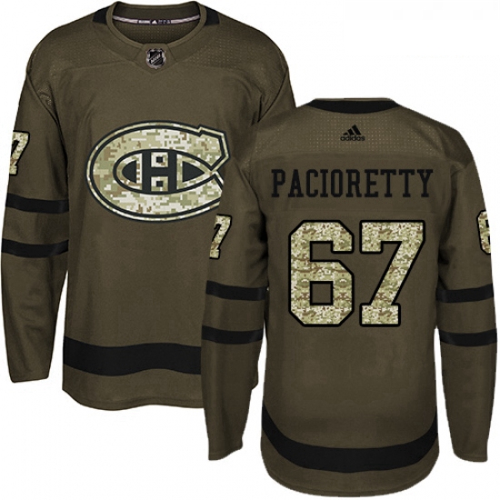 Youth Adidas Montreal Canadiens 67 Max Pacioretty Authentic Green Salute to Service NHL Jersey