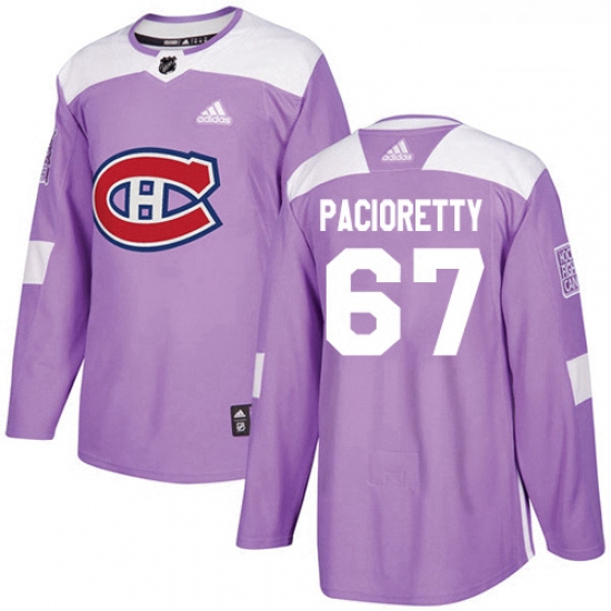 Youth Adidas Montreal Canadiens 67 Max Pacioretty Authentic Purple Fights Cancer Practice NHL Jersey