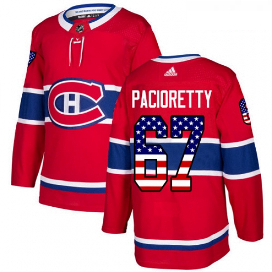 Youth Adidas Montreal Canadiens 67 Max Pacioretty Authentic Red USA Flag Fashion NHL Jersey