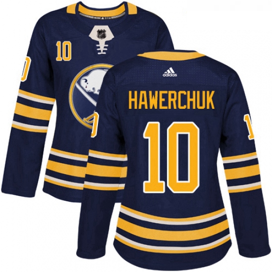 Womens Adidas Buffalo Sabres 10 Dale Hawerchuk Premier Navy Blue Home NHL Jersey