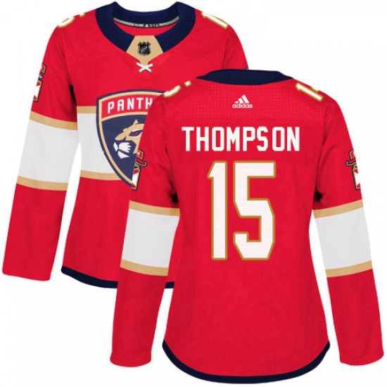 Womens Adidas Florida Panthers 15 Paul Thompson Premier Red Home NHL Jersey