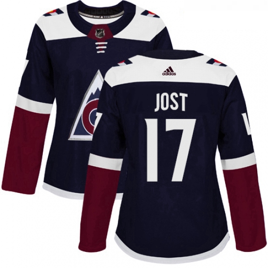 Womens Adidas Colorado Avalanche 17 Tyson Jost Authentic Navy Bl