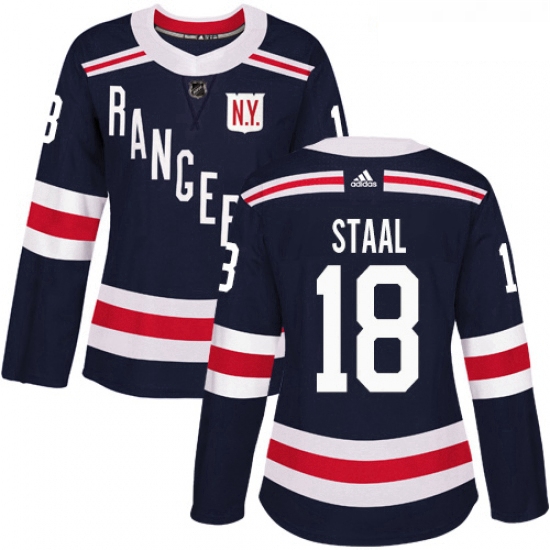 Womens Adidas New York Rangers 18 Marc Staal Authentic Navy Blue 2018 Winter Classic NHL Jersey