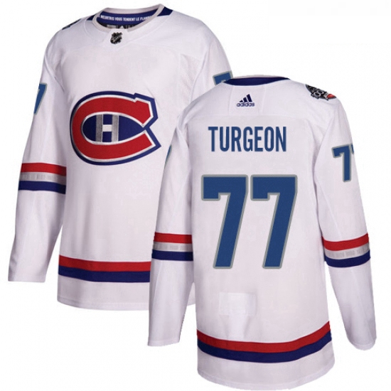 Youth Adidas Montreal Canadiens 77 Pierre Turgeon Authentic White 2017 100 Classic NHL Jersey