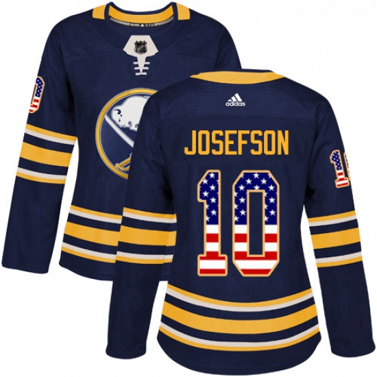 Womens Adidas Buffalo Sabres 10 Jacob Josefson Authentic Navy Bl