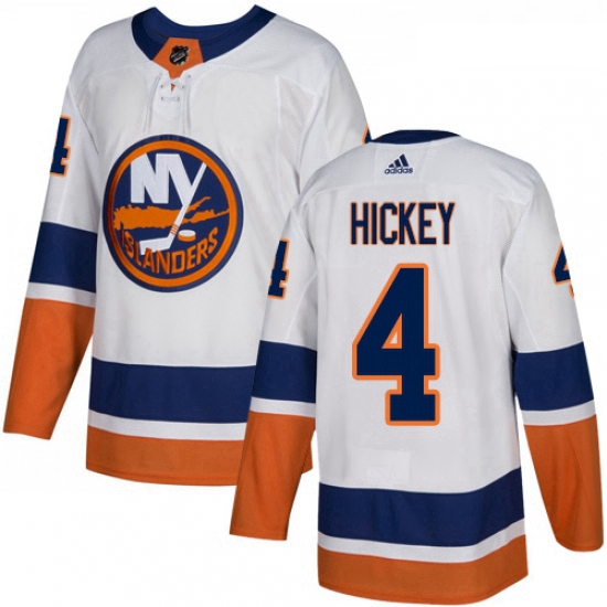 Youth Adidas New York Islanders 4 Thomas Hickey Authentic White Away NHL Jersey