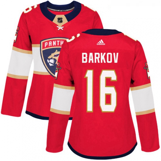 Womens Adidas Florida Panthers 16 Aleksander Barkov Authentic Red Home NHL Jersey