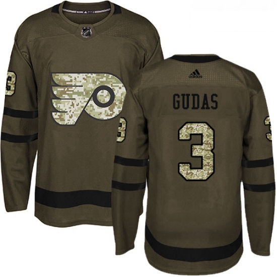 Youth Adidas Philadelphia Flyers 3 Radko Gudas Authentic Green Salute to Service NHL Jersey