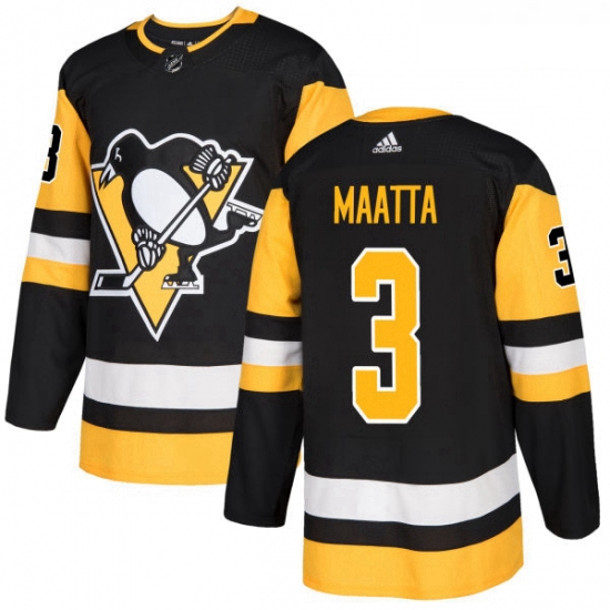 Youth Adidas Pittsburgh Penguins 3 Olli Maatta Authentic Black H