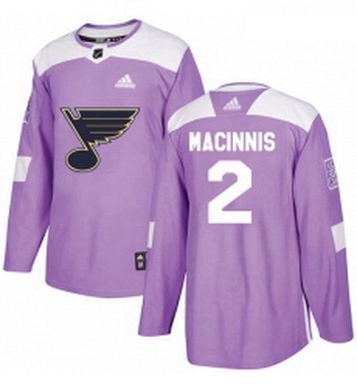 Youth Adidas St Louis Blues 2 Al Macinnis Authentic Purple Fights Cancer Practice NHL Jersey