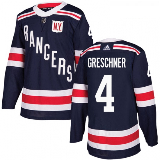 Youth Adidas New York Rangers 4 Ron Greschner Authentic Navy Blue 2018 Winter Classic NHL Jersey