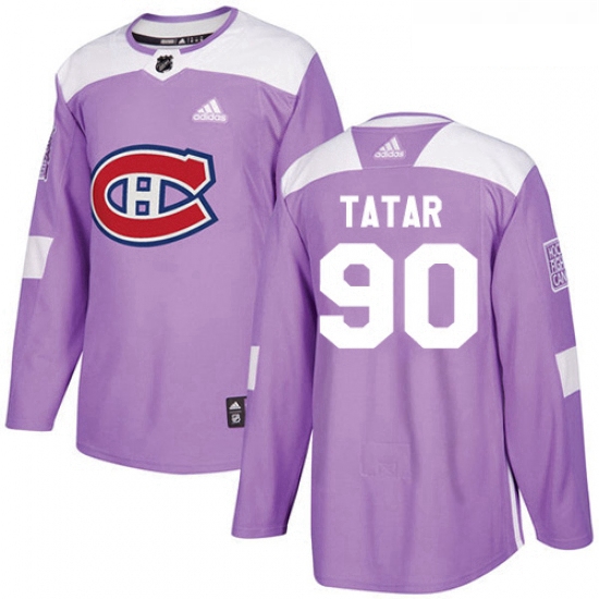 Youth Adidas Montreal Canadiens 90 Tomas Tatar Authentic Purple Fights Cancer Practice NHL Jersey