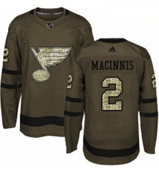 Youth Adidas St Louis Blues 2 Al Macinnis Premier Green Salute to Service NHL Jersey