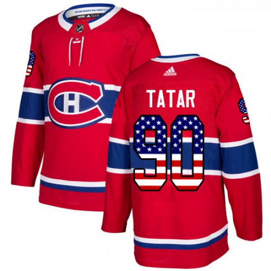 Youth Adidas Montreal Canadiens 90 Tomas Tatar Authentic Red USA Flag Fashion NHL Jersey