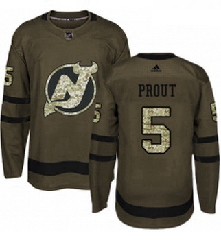 Youth Adidas New Jersey Devils 5 Dalton Prout Authentic Green Salute to Service NHL Jersey