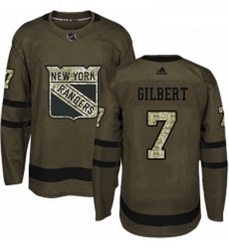 Youth Adidas New York Rangers 7 Rod Gilbert Premier Green Salute to Service NHL Jersey