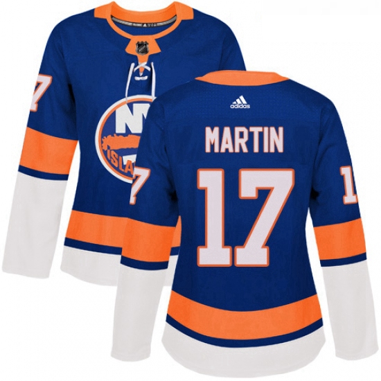 Womens Adidas New York Islanders 17 Matt Martin Authentic Royal 