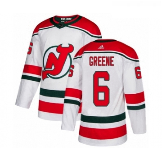 Youth Adidas New Jersey Devils 6 Andy Greene Authentic White Alternate NHL Jersey