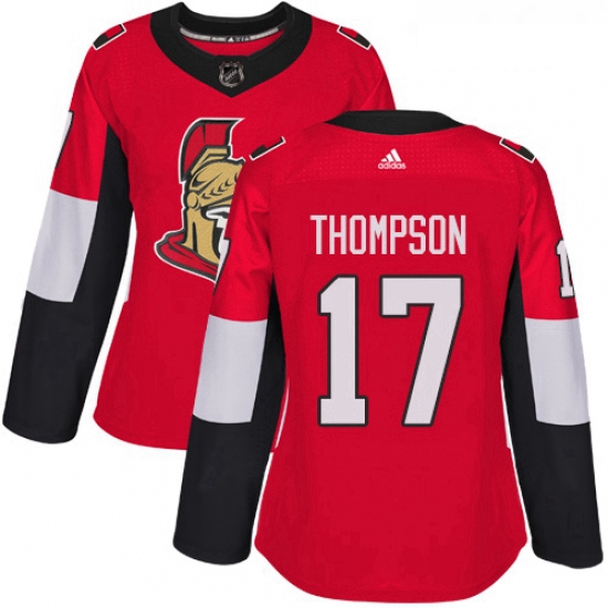 Womens Adidas Ottawa Senators 17 Nate Thompson Authentic Red Hom