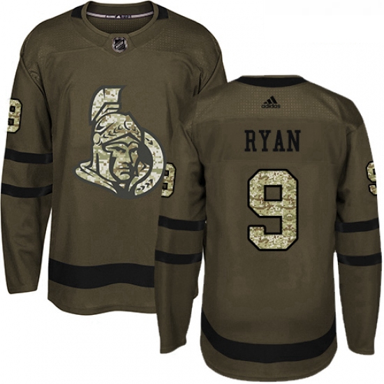 Youth Adidas Ottawa Senators 9 Bobby Ryan Authentic Green Salute to Service NHL Jersey