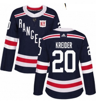 Womens Adidas New York Rangers 20 Chris Kreider Authentic Navy B