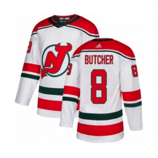 Youth Adidas New Jersey Devils 8 Will Butcher Authentic White Alternate NHL Jersey