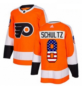 Youth Adidas Philadelphia Flyers 8 Dave Schultz Authentic Orange USA Flag Fashion NHL Jersey