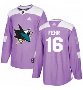 Youth Adidas San Jose Sharks 16 Eric Fehr Authentic Purple Fight