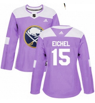 Womens Adidas Buffalo Sabres 15 Jack Eichel Authentic Purple Fig