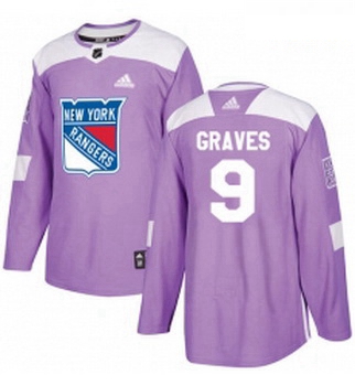 Youth Adidas New York Rangers 9 Adam Graves Authentic Purple Fights Cancer Practice NHL Jersey