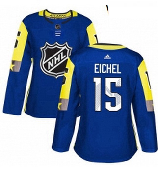 Womens Adidas Buffalo Sabres 15 Jack Eichel Authentic Royal Blue 2018 All Star Atlantic Division NHL