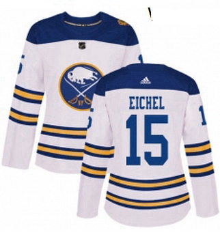 Womens Adidas Buffalo Sabres 15 Jack Eichel Authentic White 2018 Winter Classic NHL Jersey