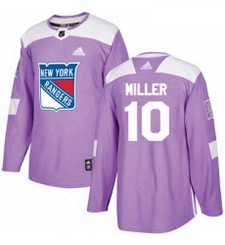 Youth Adidas New York Rangers 10 JT Miller Authentic Purple Fights Cancer Practice NHL Jersey