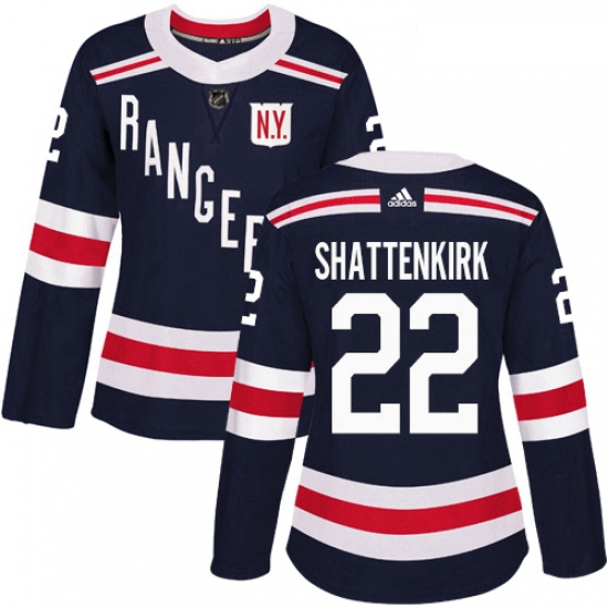 Womens Adidas New York Rangers 22 Kevin Shattenkirk Authentic Navy Blue 2018 Winter Classic NHL Jers