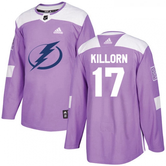 Youth Adidas Tampa Bay Lightning 17 Alex Killorn Authentic Purple Fights Cancer Practice NHL Jersey