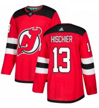 Youth Adidas New Jersey Devils 13 Nico Hischier Authentic Red Home NHL Jersey