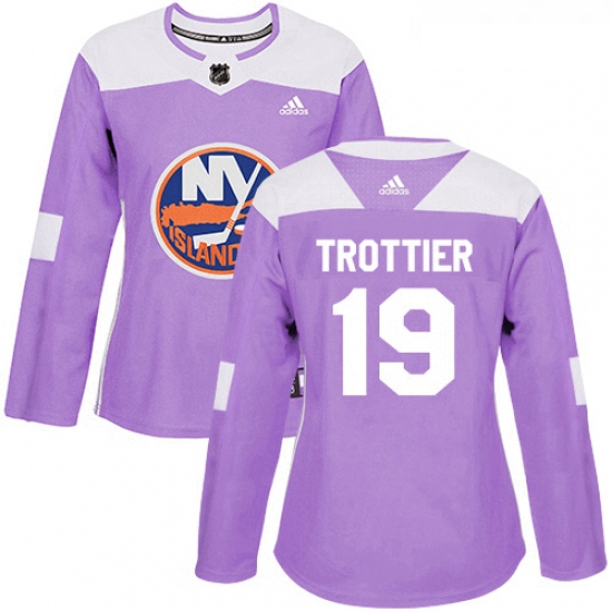 Womens Adidas New York Islanders 19 Bryan Trottier Authentic Purple Fights Cancer Practice NHL Jerse