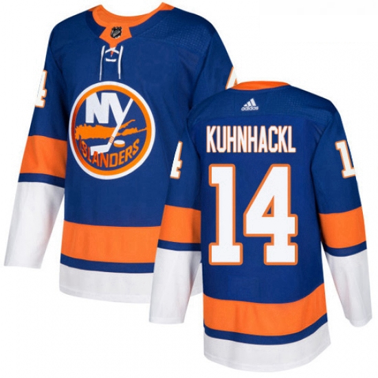 Youth Adidas New York Islanders 14 Tom Kuhnhackl Premier Royal Blue Home NHL Jersey