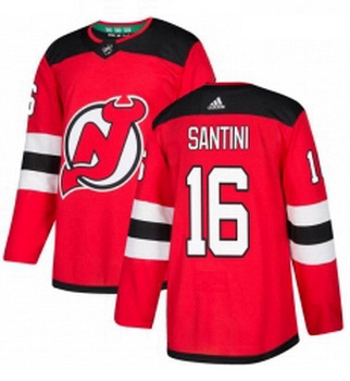 Youth Adidas New Jersey Devils 16 Steve Santini Authentic Red Home NHL Jersey