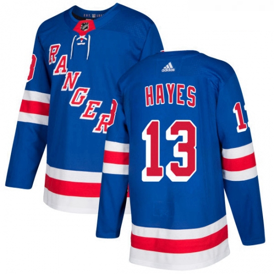 Youth Adidas New York Rangers 13 Kevin Hayes Authentic Royal Blue Home NHL Jersey