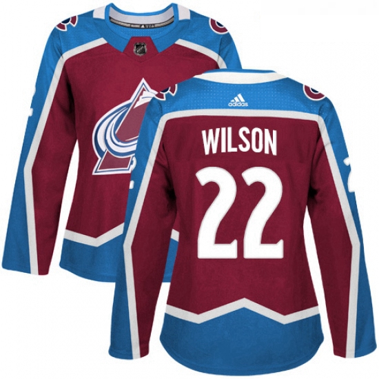 Womens Adidas Colorado Avalanche 22 Colin Wilson Premier Burgundy Red Home NHL Jersey