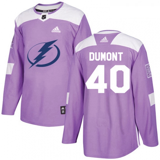 Youth Adidas Tampa Bay Lightning 40 Gabriel Dumont Authentic Purple Fights Cancer Practice NHL Jerse