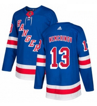 Youth Adidas New York Rangers 13 Sergei Nemchinov Authentic Royal Blue Home NHL Jersey