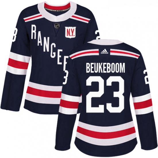 Womens Adidas New York Rangers 23 Jeff Beukeboom Authentic Navy Blue 2018 Winter Classic NHL Jersey