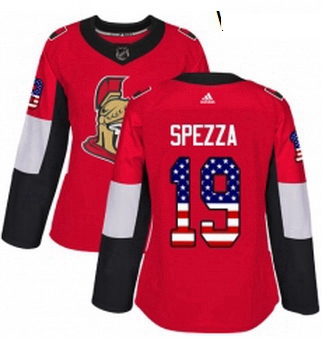 Womens Adidas Ottawa Senators 19 Jason Spezza Authentic Red USA Flag Fashion NHL Jersey